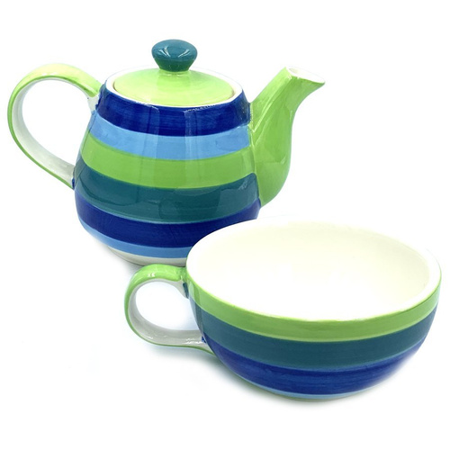 Zestaw Tea For One `Paski` Czajniczek wraz z filiżanką